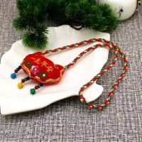 一生平安+长名富贵 周岁记长命锁手工刺绣平安锁婴儿宝宝抓周用品纪念品挂饰一生平安