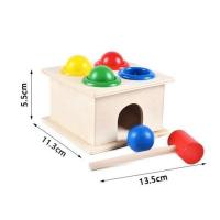 小号敲球台 几米宝宝锤子敲打玩具敲敲乐儿童敲击打桩台木质婴儿敲球落梯小