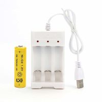 3槽USB充电器+1节5号电池 5号充电电池充电器套装7号五号可充电AA遥控电动玩具车鼠标电池