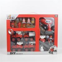 消防套装 儿童DIY拆装消防车电动钻拆卸螺丝男组合惯性救火灭器交通玩具