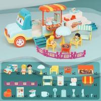 野餐车套装蓝[送]电池 惯性岁6儿童大号宝宝3益智音乐电动套装男孩女孩过家家巴士玩具车