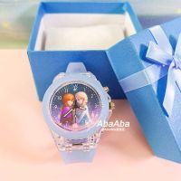 紫色艾莎安娜星空版 闪灯+夜光 儿童发光手表冰雪奇缘2艾莎公主闪灯表KT猫卡通夜光玩具表电子表