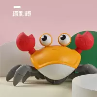 拉线红螃蟹 爬行的蜗牛玩具儿童发光电动拉绳拖拉线牵引牵绳拉着走拖乐纤绳小