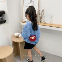 爱心扣锁酒红色 儿童包包女小女孩公主时尚斜挎包潮小香风可爱链条配饰单肩宝宝包