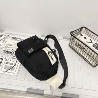 黑色 无挂件 单肩小背包男士ins风时尚潮流斜挎包女休闲学生个性潮牌斜跨胸包