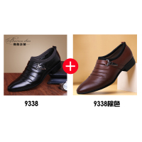 9338黑+9338棕 37 男鞋夏季商务正装尖头皮鞋男士休闲白色青年婚鞋子男韩版潮发型师