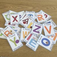 小卡(8*11cm) 英语游戏道具早教启蒙闪卡26张I have卡who has卡亲子游戏卡教具