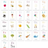 简版字母(竖版) 4寸小卡(8*11cm) 26英语字母闪卡早教认识卡启蒙教具识字卡幼儿3到6岁开发智力