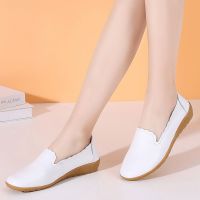 真皮款 白色牛筋底特惠款 (34-40码) 35 医护白鞋不累脚小白鞋透气舒适护士鞋医院低帮小众懒人鞋工作女鞋