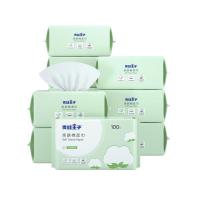 1件 青蛙王子婴儿棉柔巾100抽&times;10包干湿两用一次性洗脸巾宝宝用