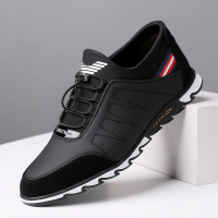 黑色 37 内增高款男士皮鞋软皮白色豆豆鞋潮流时尚男鞋软底休闲鞋驾车鞋子