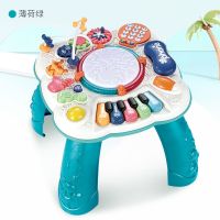 多功能游戏桌[电池版蓝色] 儿童多功能游戏桌学习桌1-3周岁婴儿宝宝早教益智音乐玩具台礼物