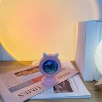 [夕阳]可爱粉[猫耳朵] 粉色mini夕阳日落灯小夜灯彩虹落日灯