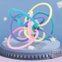 Q萌小哈顿球手抓球[摇晃不会响] 可水煮牙胶幼儿婴幼儿宝宝手摇铃磨牙棒安抚玩具响铃0-3-6-12个月