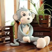 清新绿 40厘米[收藏店铺送小礼品] 小猴子毛绒玩具儿童布娃娃安抚玩偶送女友床上抱枕呆萌小猴子公仔