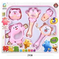 粉色 婴儿手握训练玩具手摇铃拨浪鼓沙锤快板鼓铃儿童6-12个月宝宝半岁