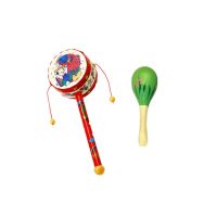 平安鼓+小沙锤 各款式颜色图案随机 拨浪鼓玩具婴儿童0-3-6-12个月手摇铃女宝宝安抚1岁男孩抓握训练8