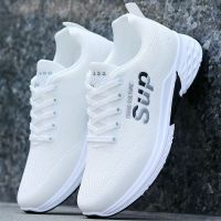 小白鞋男透气板鞋2022春夏新款软底跑步轻便百搭透气网面休闲鞋 白色 2A07 网面 39