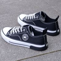 2021夏季新款男鞋韩版潮流百搭板鞋休闲鞋子男透气帆布鞋学生球鞋 1077黑白[帆布鞋] 37