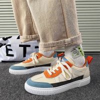 夏季透气帆布鞋男士低帮韩版潮流板鞋港风学生潮鞋百搭休闲鞋男款 F008橙色 39