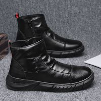 东北雪地靴二棉保暖加绒加厚防水防滑2021冬季新款中帮厚底男鞋子 黑色/网红款 39