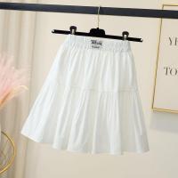 绿色半身裙女夏小个子2021新款学生防走光高腰a字短裙法式蓬蓬裙 白色[带安全裤] 2XL 130-140斤