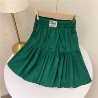 半身裙子新款2021年高腰百搭a字短裙女夏ins超仙显瘦学生炸街裙 墨绿色 S 建议100斤以内