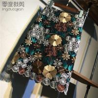 水溶蕾丝半身裙女2022春夏绣花过膝一步裙重工刺绣网纱包臀A字裙 黑色 S
