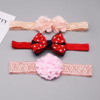 [3个装]婴儿发带宝宝头饰发饰韩版头花女童公主拍照发带饰品0-3 点点蝴蝶结红+盘花粉+双花粉