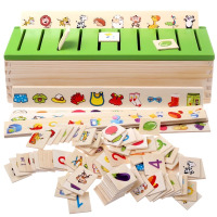 蒙氏教具学习知识分类盒儿童益智形状配对木制玩具早教益智玩具