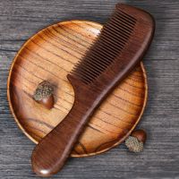 檀木梳子女家用防静电脱发按摩梳子木梳直发长发桃木整木头梳学生 素面款-无描金