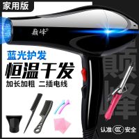 吹风机大功率家用冷热风发廊理发店电吹风筒学生宿舍不伤发静音 家用版高光黑 [无蓝光送1]