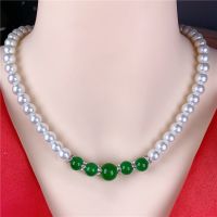 8mm仿珍珠项链女气质百搭锁骨链送妈妈礼物时尚配饰珍珠玛瑙链 8mm仿珍珠白色绿珠项链