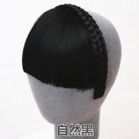 假发女假刘海发箍辫子齐刘海假发片隐形无痕假流海仿真发头帘逼真 双辫子自然黑(厚款)