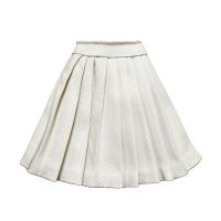 60厘米身高洋娃百褶裙3分多色牛仔短裙半身百搭玩具配件过家家衣 60厘米洋娃百褶白裙