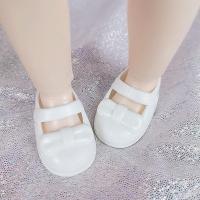 6分芭比娃娃帆布鞋休闲鞋30厘米12寸bjd娃娃绑带帆布鞋换装鞋配件 白色平底鞋 6分娃娃鞋子