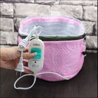 理发店电热帽子焗油帽染发电热帽电帽子家用护发加热帽发膜蒸发帽 经济款粉3挡(送浴帽)