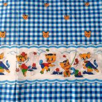 床围布,小猫钓鱼墙围布,炕围子布,床头围墙用布,小镜帘布. 小猫钓鱼1米长*88厘米宽