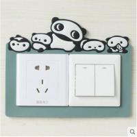 夜光双框开关贴贴插座保护套免粘贴可取下水洗重复使用 呆萌一族双框
