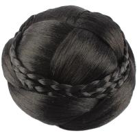 央央街 复古辫子假发发苞盘发发包辫子发髻高温丝新娘发饰古典女 黑色