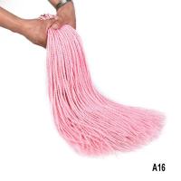 TOMO非洲雷鬼脏辫扭博辫彩色细辫子假发编发接发绳高温丝30根一捆 A16-浅粉 24 inch