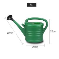 老花农园艺浇花小胖洒水壶环保PP树脂大容量种菜浇水壶长嘴花洒 5L深绿色