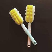 海绵奶瓶刷婴儿奶瓶清洗刷带替换刷头海绵长柄杯刷 奶瓶刷子 花朵2套