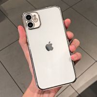 苹果X直边手机壳iPhone11proMax电镀透明苹果12硅胶13/8plus全包 [银色]电镀直边 苹果X/XS(5