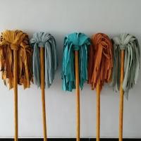 含棉布条拖把超吸水可悬挂实木柄拖把家用公司物业保洁墩布- 吸水拖把1把