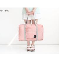 行李箱上的旅行包防水收纳袋折叠手提袋衣服整理打包袋待产包袋子 粉红色(单层薄款)二代提花包