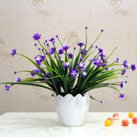 满天星高仿真花套装摆件花艺假花绢花室内装饰客厅塑料花插花 米兰蓝色