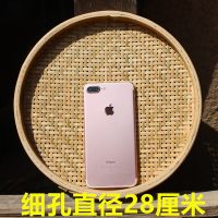 竹制品竹编 圆簸箕竹筛米筛竹筛子竹匾 竹编制品簸箕晾晒装饰画画 细孔28厘米(2毫米)