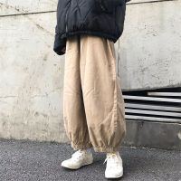 西米克 哈伦裤子女学生韩版宽松日系复古裤子灯笼裤男女原宿同款 卡其色 M