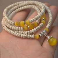 海南迷你小星月菩提多圈手链手串女生小粒米珠佛珠手链项链时尚搭 迷你小星月3*5黄色猫眼石款